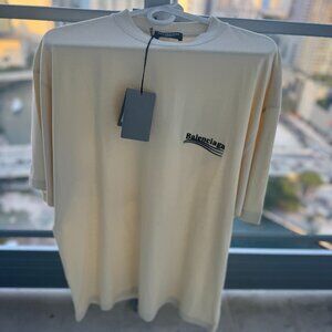 Balenciaga Political embroidered cream t-shirt